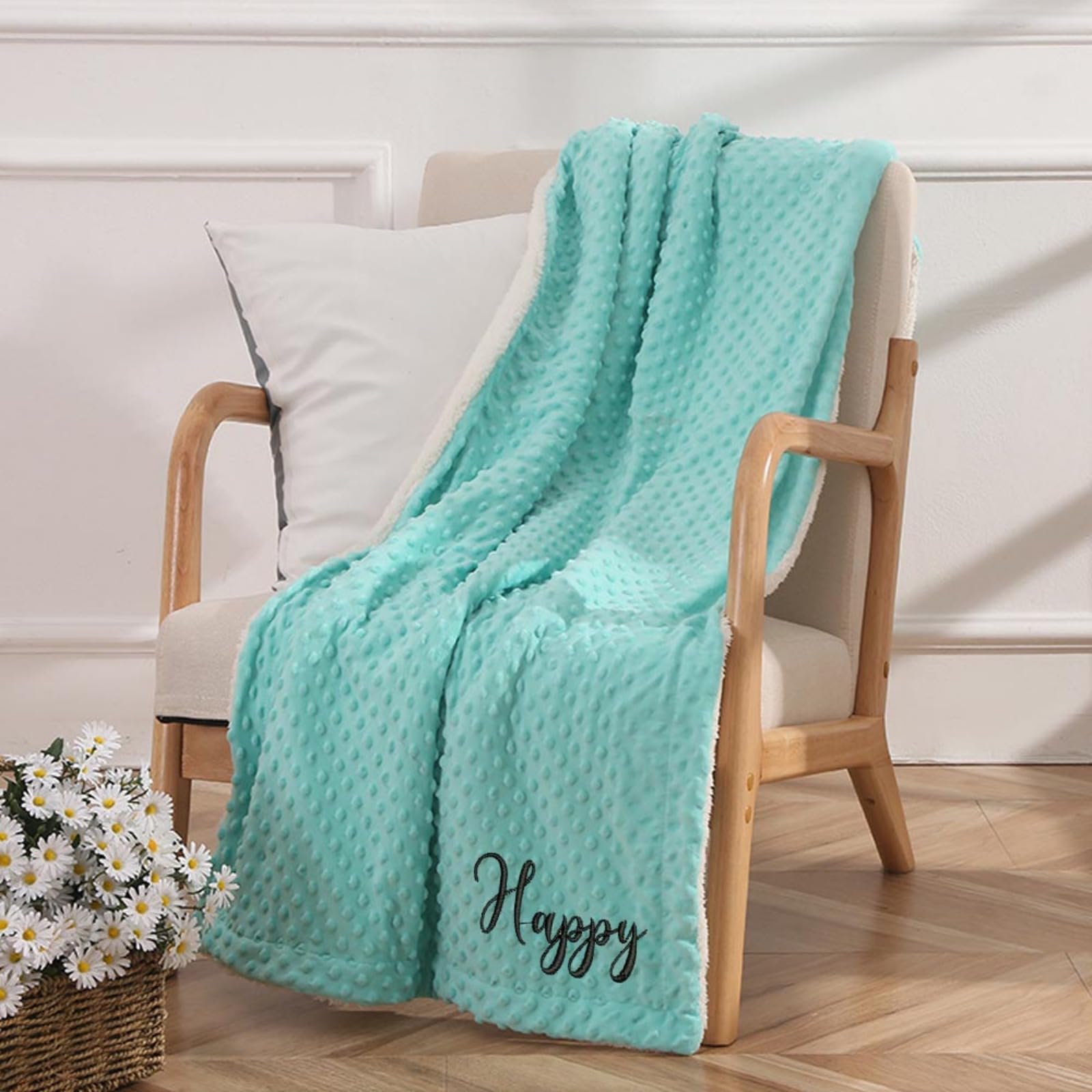 WOMB Manta bordada para bebé con nombre personalizado, manta de bebé personalizada manta de bebé personalizada para niñas y niños (D,150 x 200 cm)