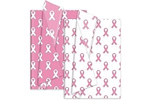 Whaline Breast Cancer Pink Ribbon Tissue Paper for Awareness, Wrapping, DIY Art, and More