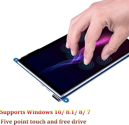 Miniatura 3 de Longruner Pantalla táctil capacitiva de 7 pulgadas pantalla LCD TFT Módulo HDMI de 1024 x 600 para Raspberry Pi 3 2 Modelo B y RPI 1 B A BB Negro PC