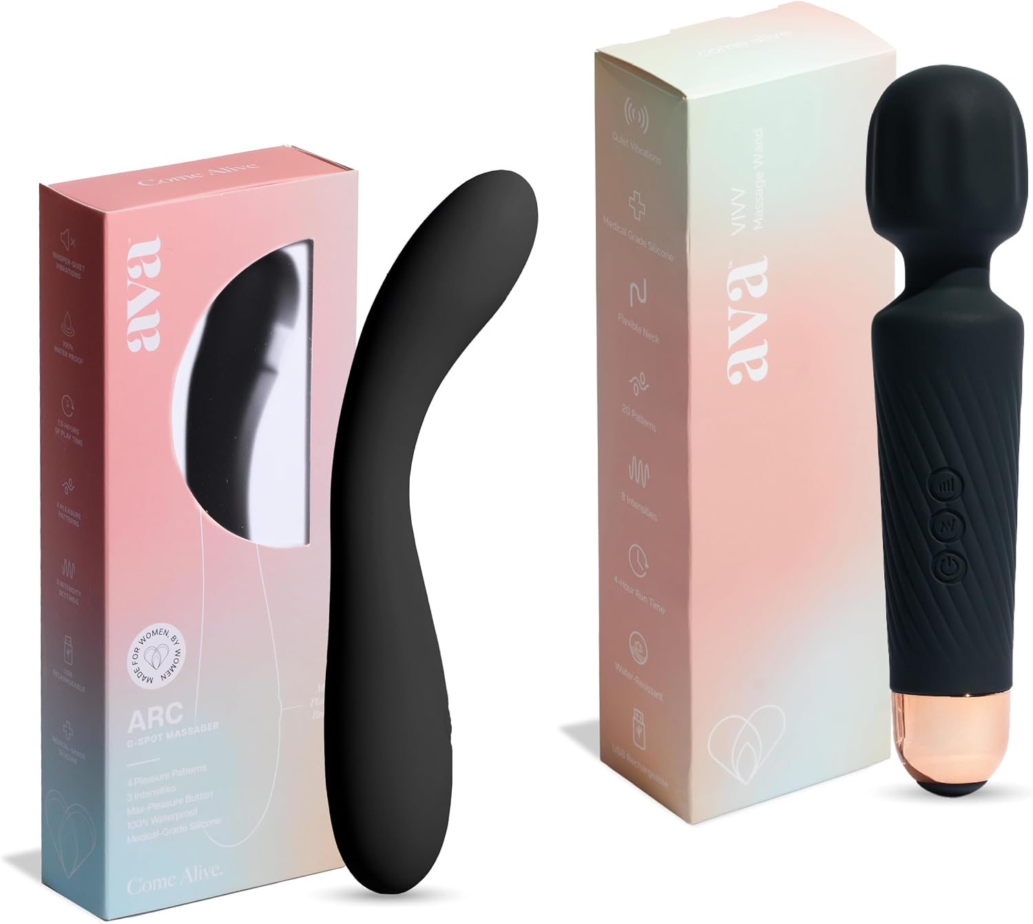 Ava ARC G Spot Vibrator Wand and Ava Vibrator Wand Sex Toys [ Clit Stimulator ] - Black