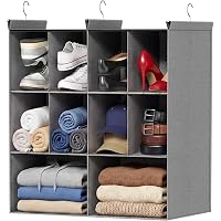 3 Tier 10 Compartments Dual Row Hanging Closet Storage Organizer only