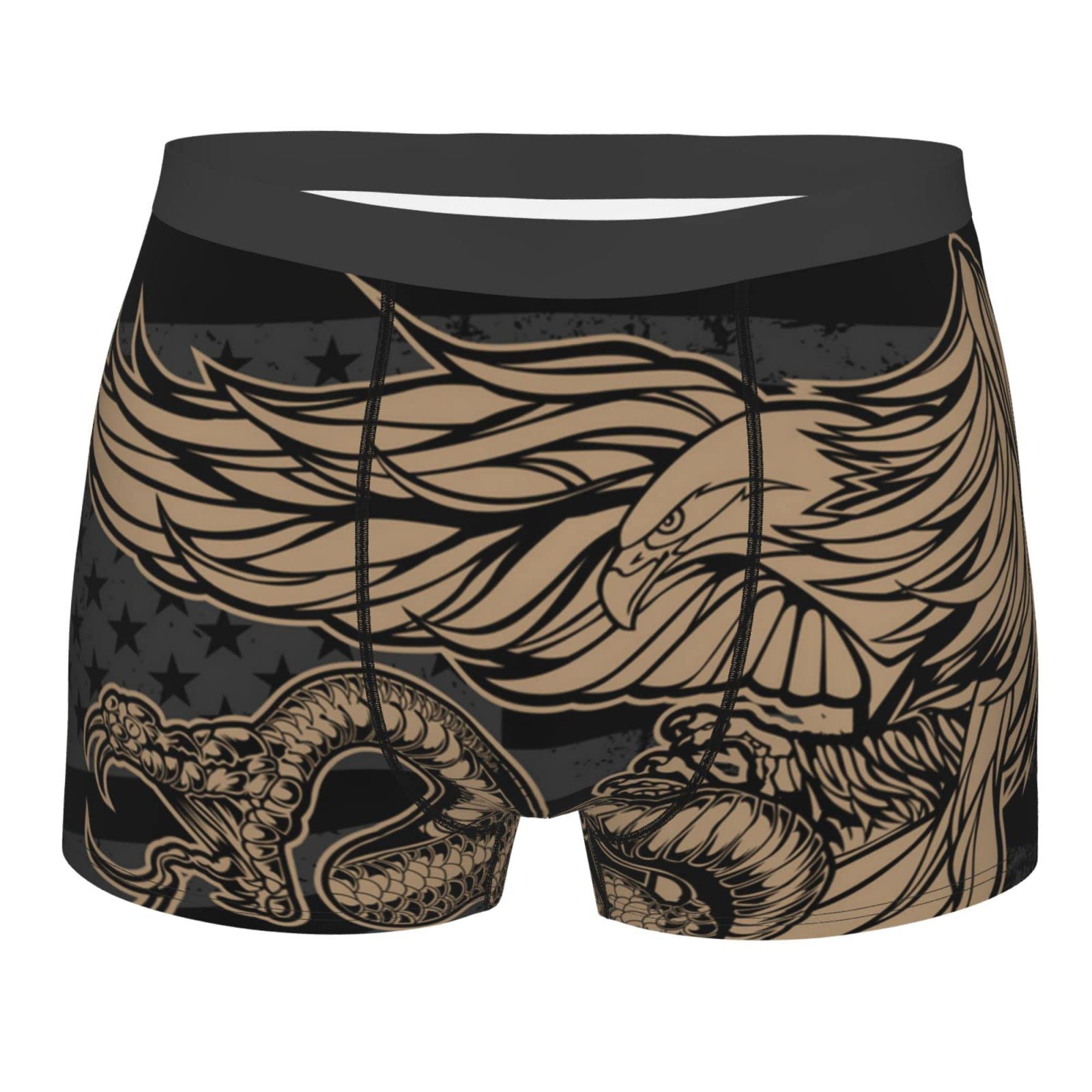 Anceky Men's As Pic Underwear Briefs Breathable Stretch With Pouch, Snake And Eagle Flag Usa America