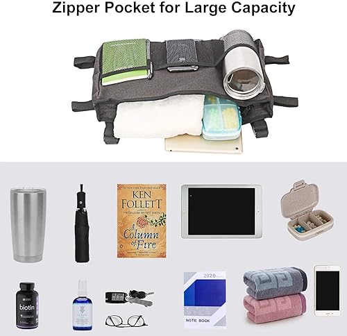 Miniatura 4 de Bolsa de almacenamiento para andadores, bolsa de almacenamiento manos libres, accesorio para andadores, bolsa de cesta para discapacitados para