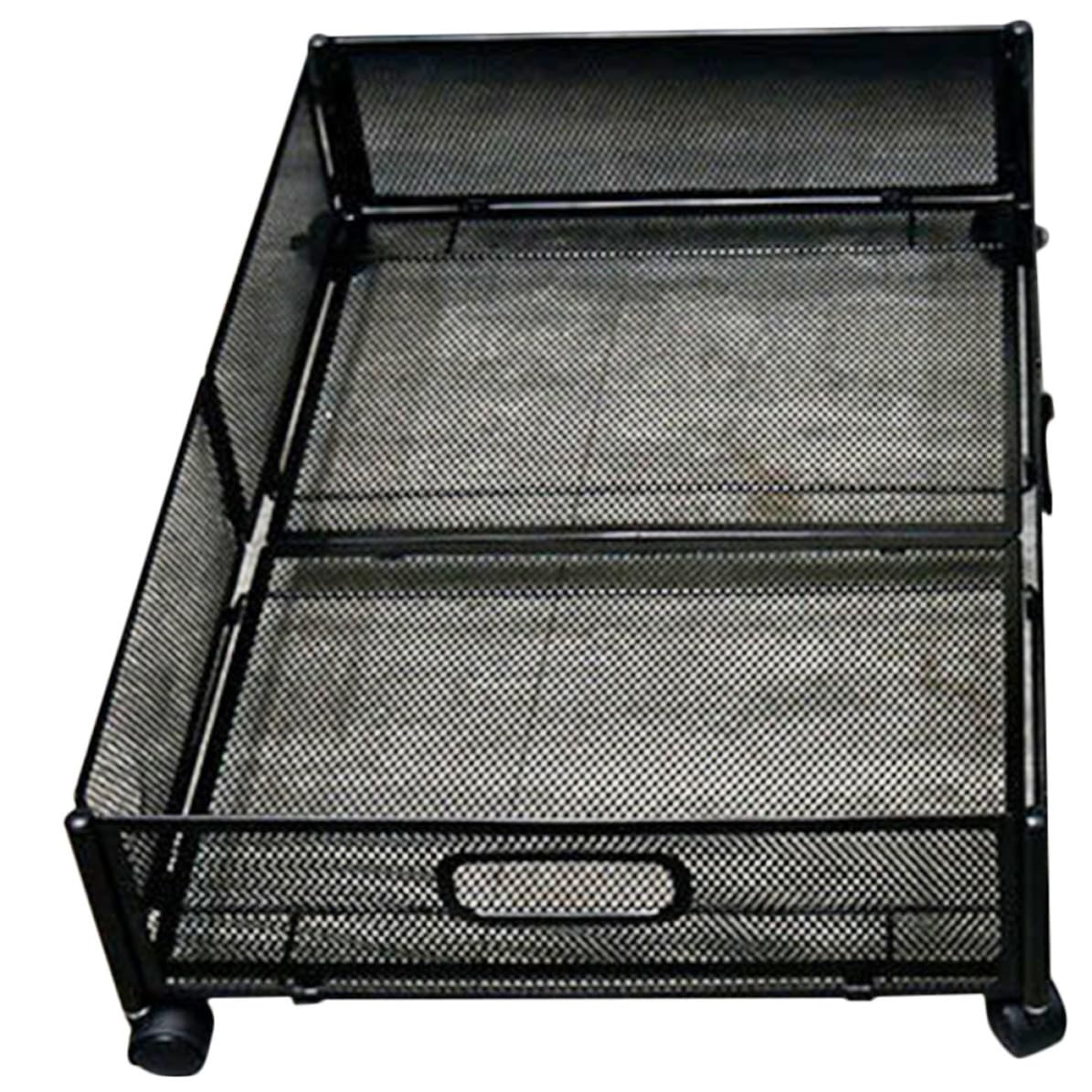 Hemobllo Contenitore Sotto Letto Pieghevole Cassettiere su Ruote in Acciaio Inossidabile e Plastica Nero, Grande Capacità per Organizzazione Sotto Divano e Altri Spazi