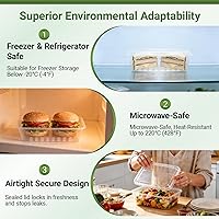 Vista 3 de Caja desechable de 17 onzas con tapas, 50 juegos de caja apilable de plástico transparente para almacenamiento de alimentos, contenedor de alimentos