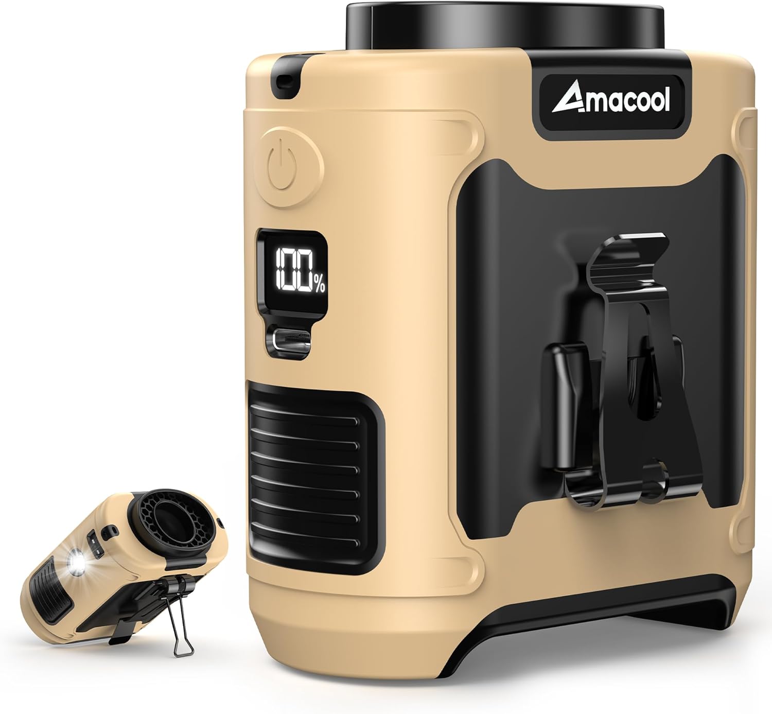 AMACOOL Portable Waist Fan Clip On, MAX 40H Work Time, 10000mAh Rechargeable Wearable Shirt Fan with Light 16000RPM Powerful 5 Speeds Belt Fans Personal Cooling Fans for Outdoor Jobsite Camping Travel AMACOOL Portable Waist Fan Clip On, MAX 40H Work Time, 10000mAh Rechargeable Wearable Shirt Fan with Light 16000RPM Powerful 5 Speeds Belt Fans Personal Cooling Fans for Outdoor Jobsite Camping Travel