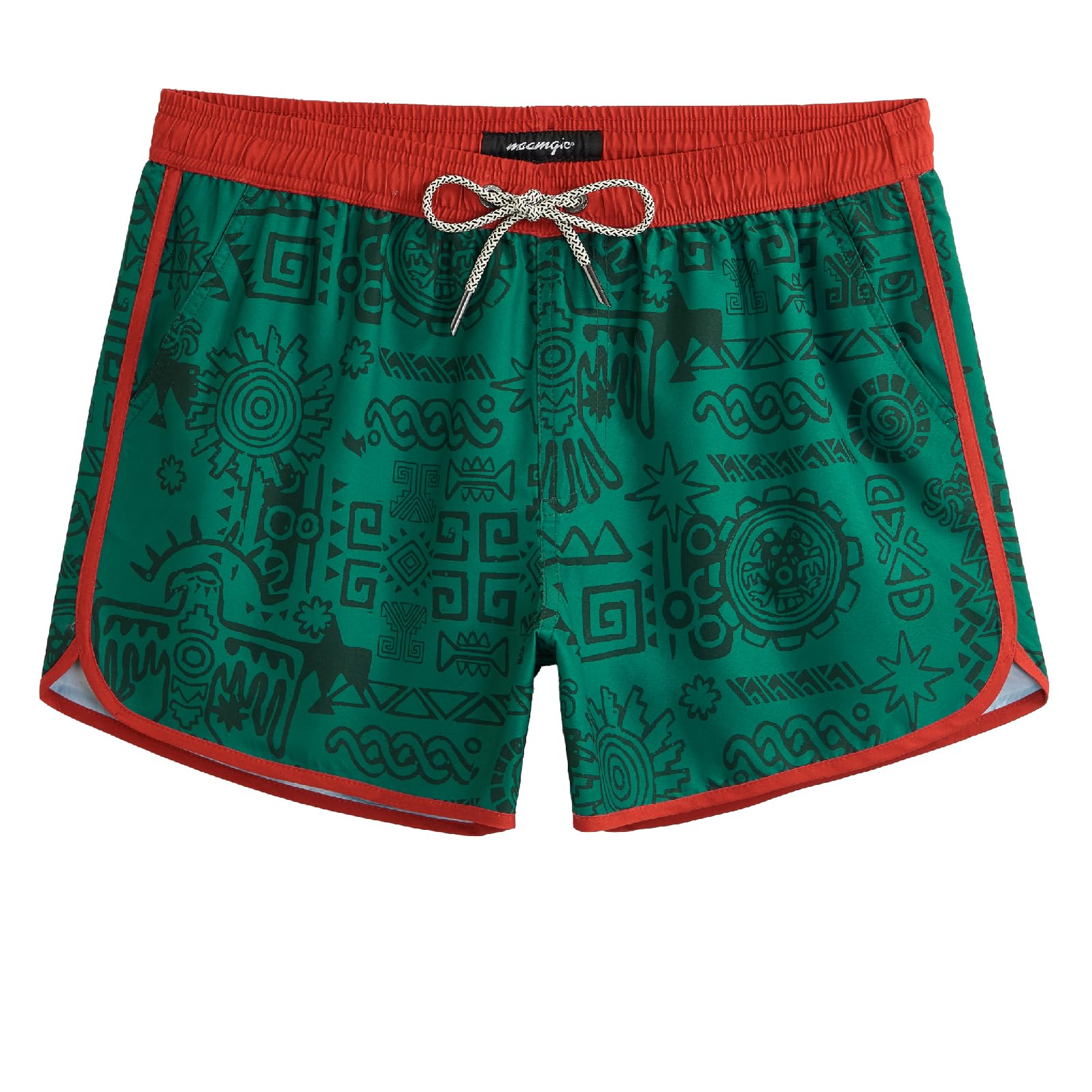 maamgic Mens Boys Short 80s 90s Vintage Swim Trunks with Mesh Lining Quick Dry Swim Suits Board Shorts