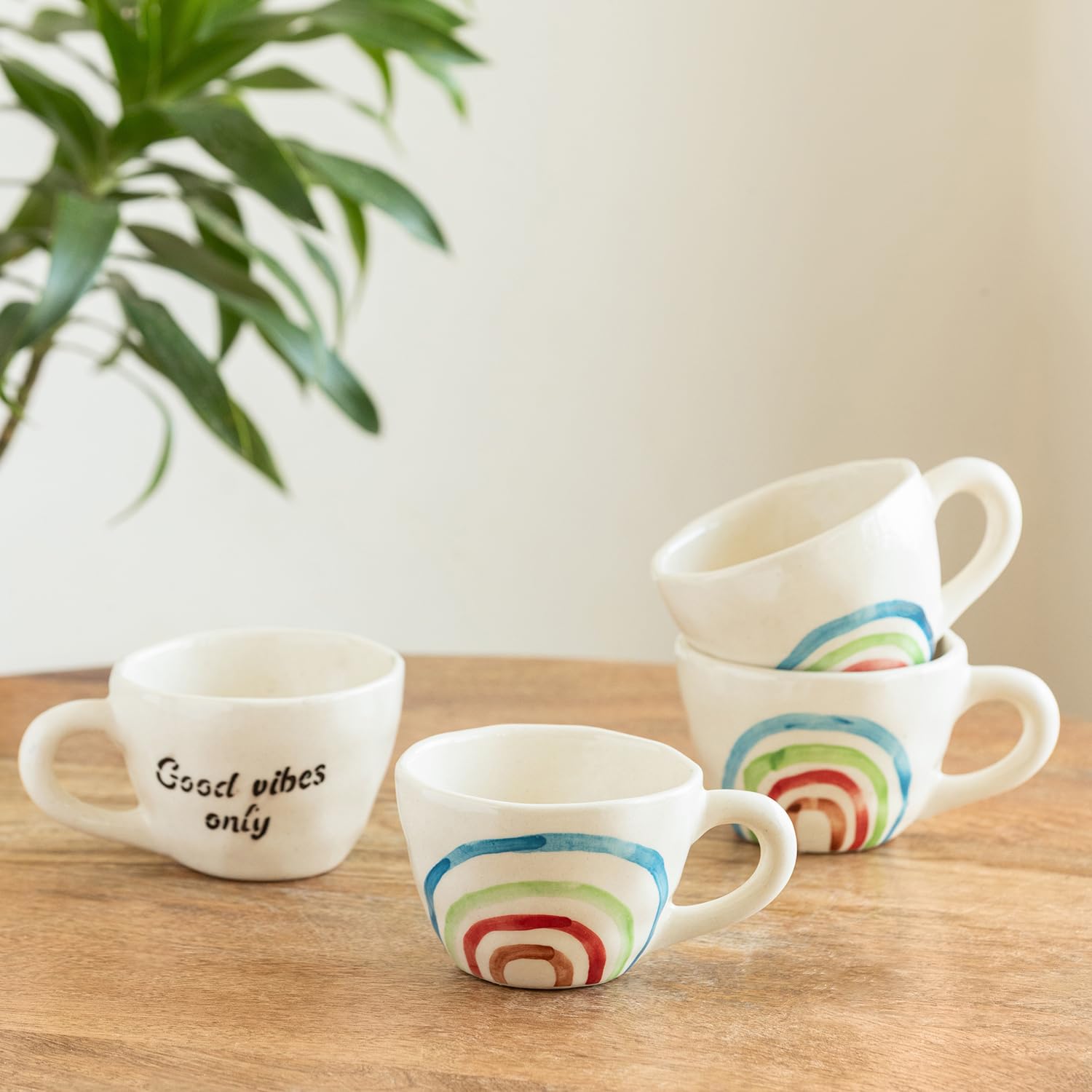 Colourful Hearts Ceramic Coffee Mugs - Set of 2 -16