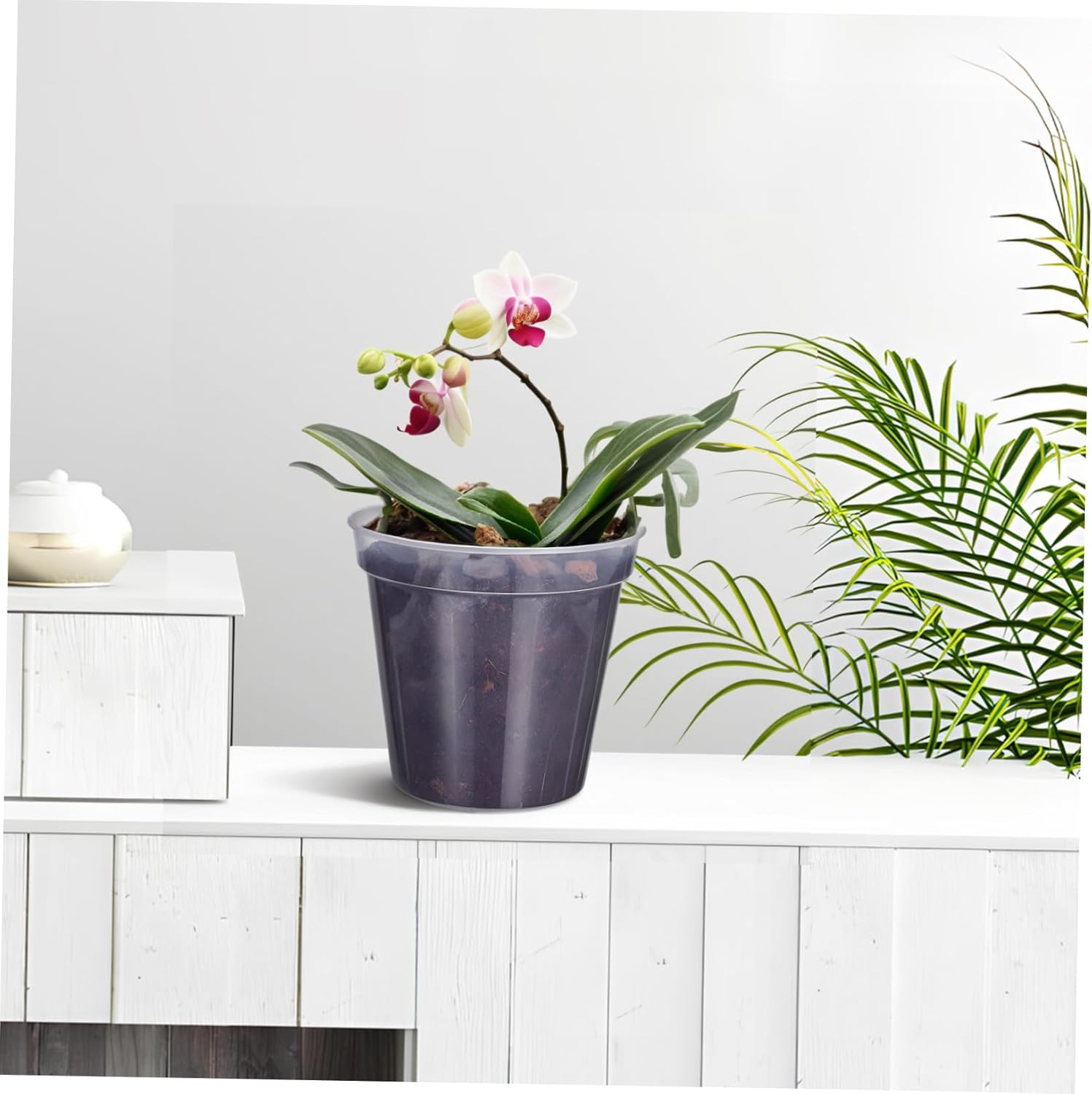 10pcs Garden Pots Plastic Orchid Plant Pots Holes for Indoor Outdoor Use