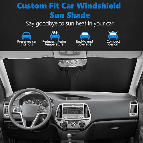 Miniatura 5 de Kathaobai Parasol para parabrisas de ajuste personalizado compatible con Ford F150 2021-2024, protector de visera, bloquea los rayos UV, el calor,
