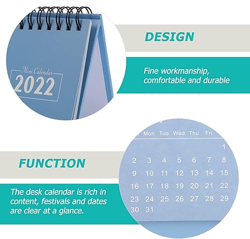 Miniatura 4 de Calendario de escritorio 2022, 1 unidad, mini calendarios de mesa de pie, bobina de escritorio, bloc de notas de bricolaje, organizador de agenda