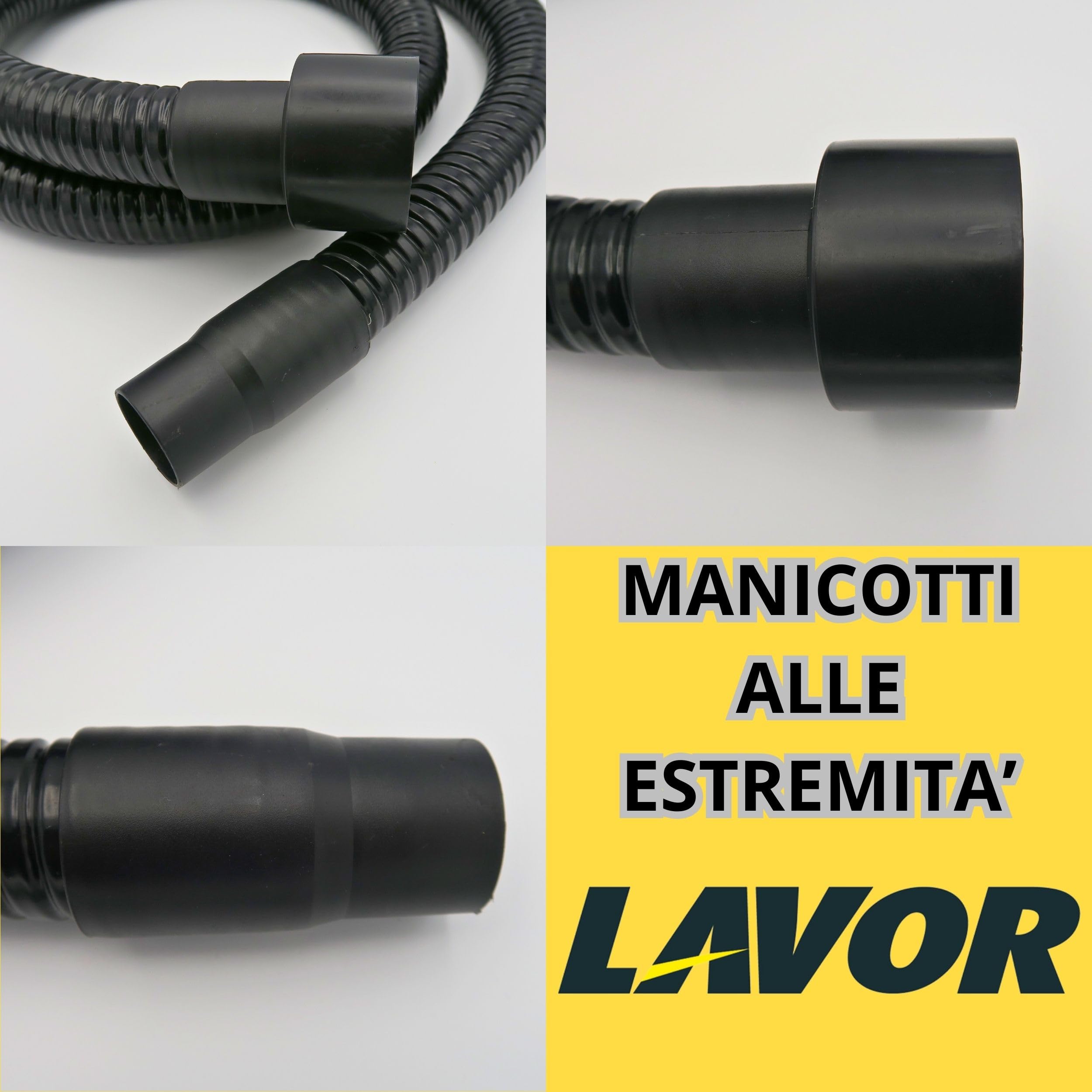 Tubo Aspiracenere Lavor da 1.5m con Bocchetta Metallica - Flessibile, Nero, per Caminetti e Stufe