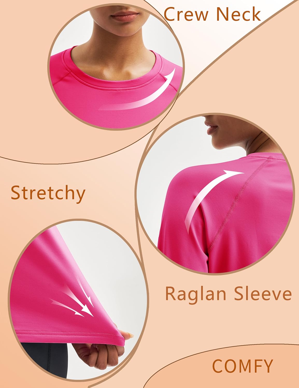 Women's Thermal Shirts Long Sleeve Base Layer Cold Weather Fleece Lined Warm Undershirt Regular Fit Crewneck Tops - Image 5