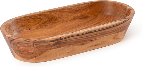 Cuenco de masa de madera  Cuencos decorativos hechos a mano para decoración del hogar, baño, encimera de cocina y más  Cuenco grande de madera de