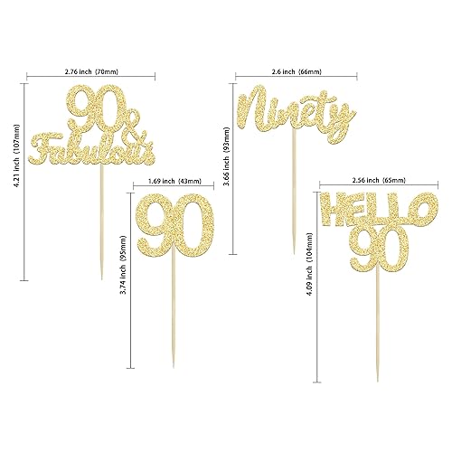 Miniatura 11 de Gyufise 24 piezas de adornos dorados para cupcakes de 10.º cumpleaños con purpurina dorada de doble dígito Hello 10 Ten Cupcake Picks para fiesta