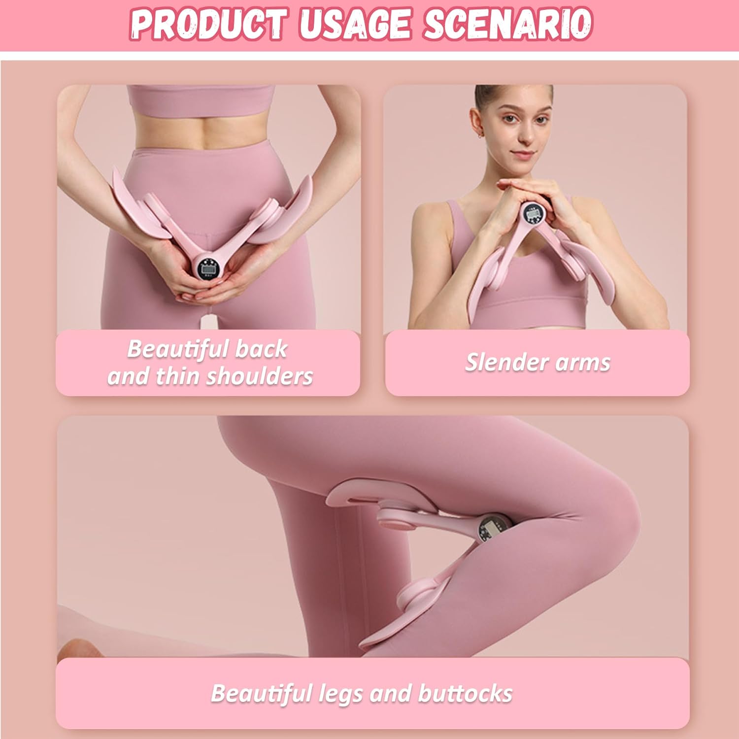 Inner Thigh Exerciser Pelvic Floor Exerciser with LED Display Counter 360° Rotating Thigh Toner Booty Trainer Thigh Workout Equipment for Women Home Gym Workout. image 4