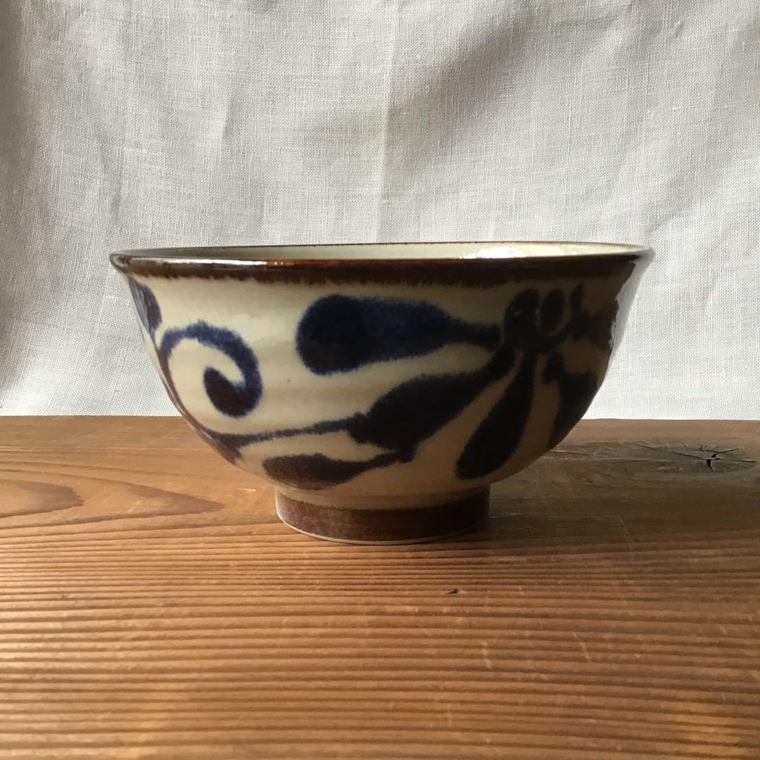 筑◎美濃焼 染付 琉球るり唐草 民藝うつわ めん鉢 どんぶり 5寸