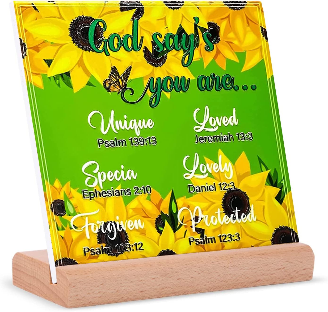 Inspirational Positive Quotes Ceramic Table Plaque With Wooden Stand Motivational