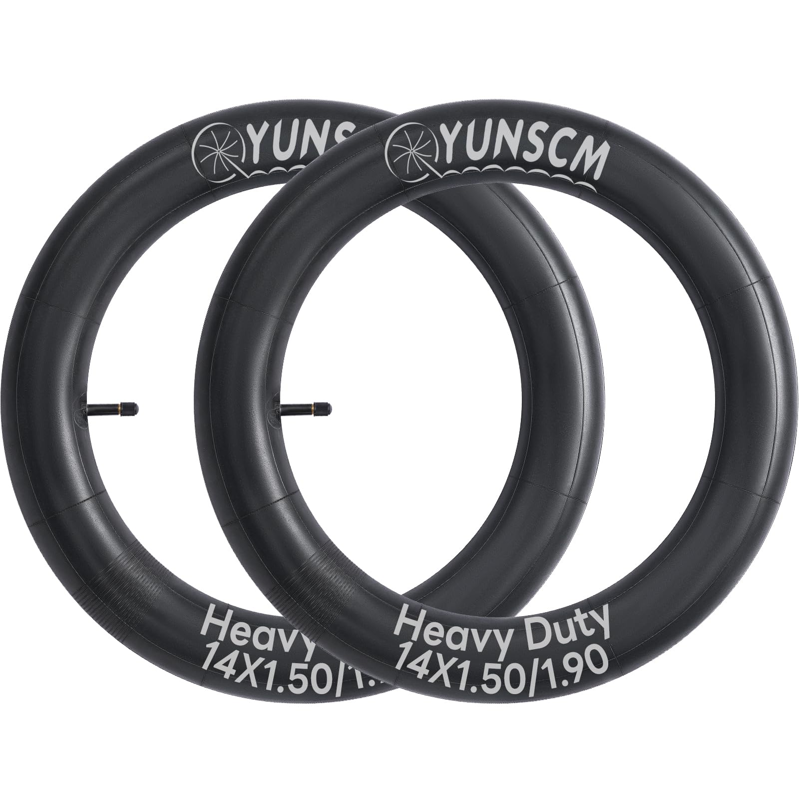 Photo 1 of YUNSCM 2-PCS 14" Heavy Duty Bike Tire Tubes 14x1.50/1.95 AV32mm Schrader Valve 38/48-254 Inner Tubes Compatible with 14 x 1.50/1.75/1.95 Bike Bicycle Tires Tubes