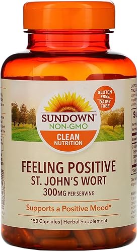 Sundown Naturals Cápsulas estandarizadas de hierba de San Juan de 150 ea (paquete de 12)