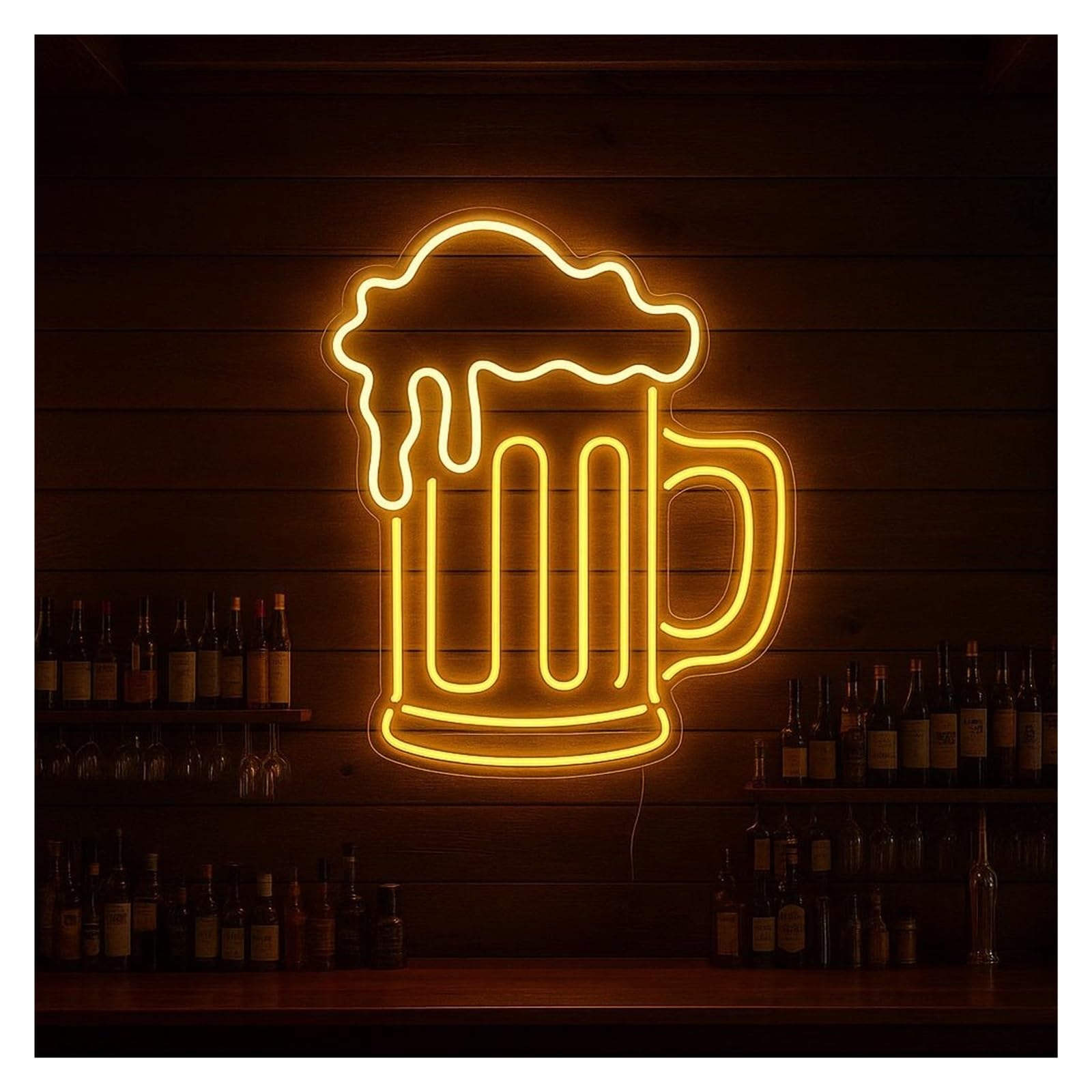 Shouxi B Sign Lamp Eer Mug Neon Sign, Suitable For Ar Clu Wall Decor With Dimmable 38Cm