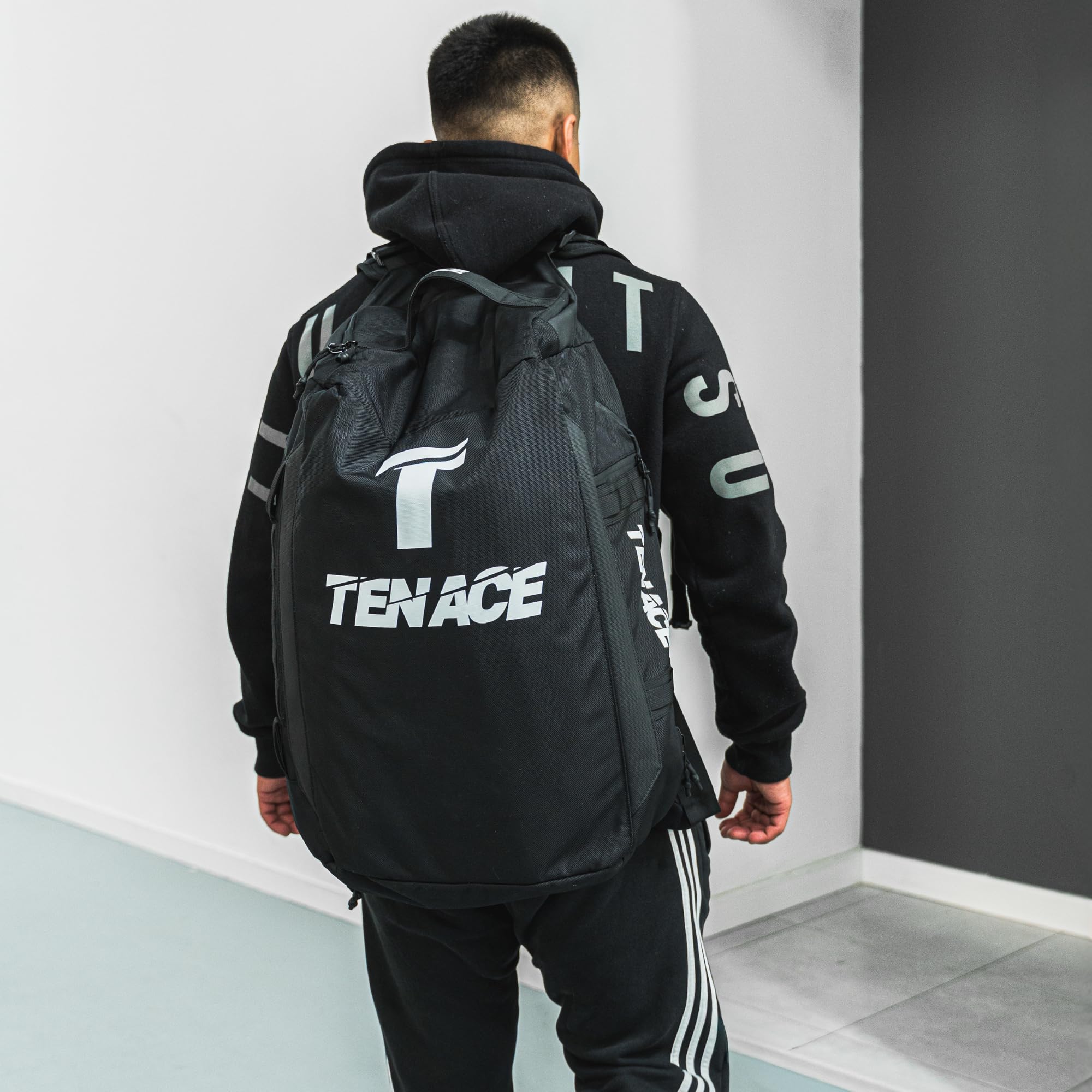 Tenace Mochila Grande con Zapatillero Jiu Jitsu, MMA - Bolsa Deporte Grappling, Boxeo, Muay Thai Grande y Durable para Artes Marciales