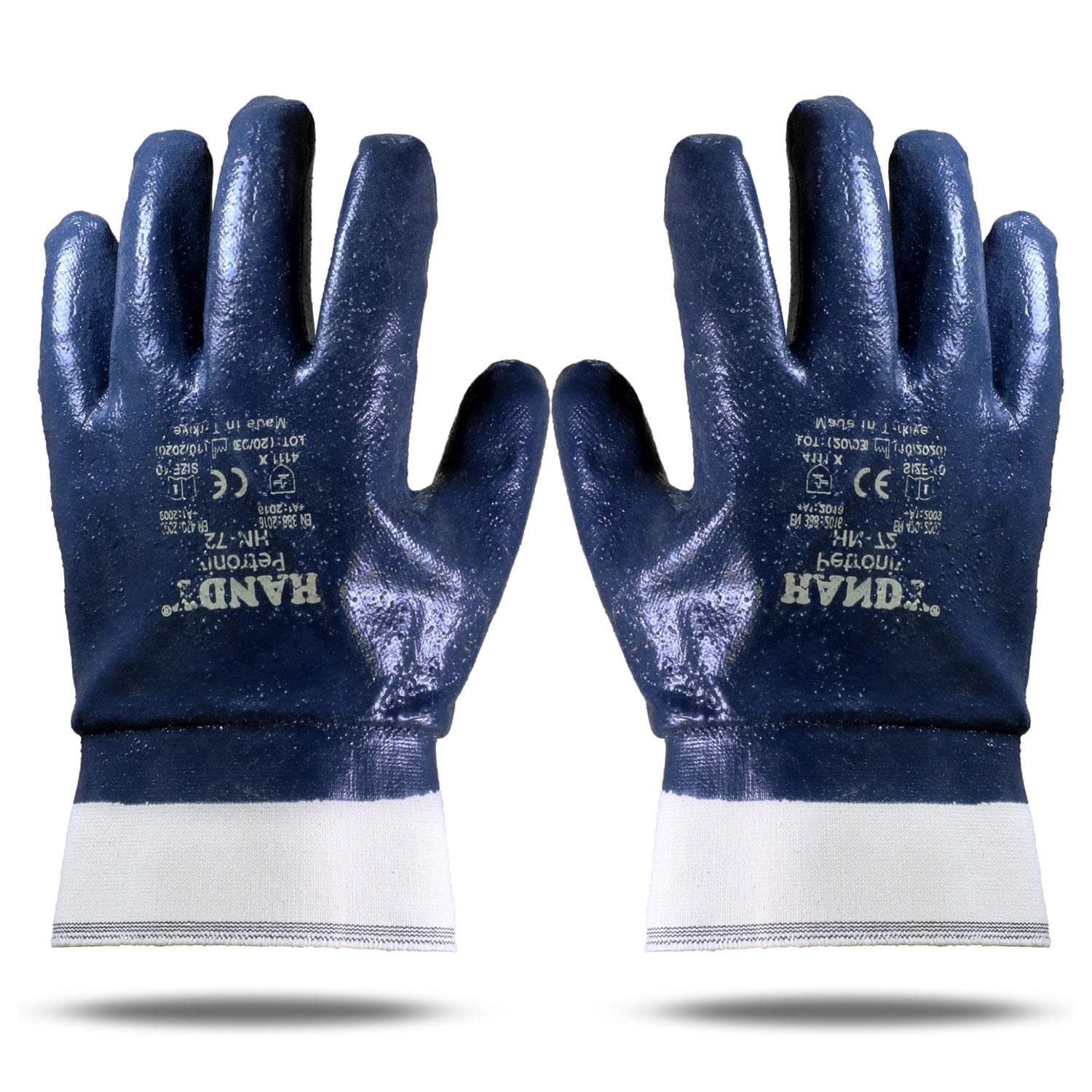 Handy HN-72 Nitril Kaplı Petrolcü İş Eldiveni İnşaat Sanayi Eldiven XL (1 ÇİFT)