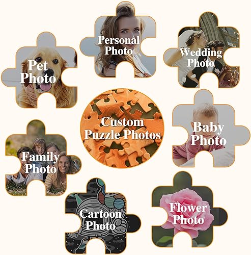 Miniatura 3 de Fairtie - Rompecabezas de fotos personalizadas con caja de regalo, rompecabezas personalizado de fotos de 35, 70, 120, 200, 300, 500, 520, 1000