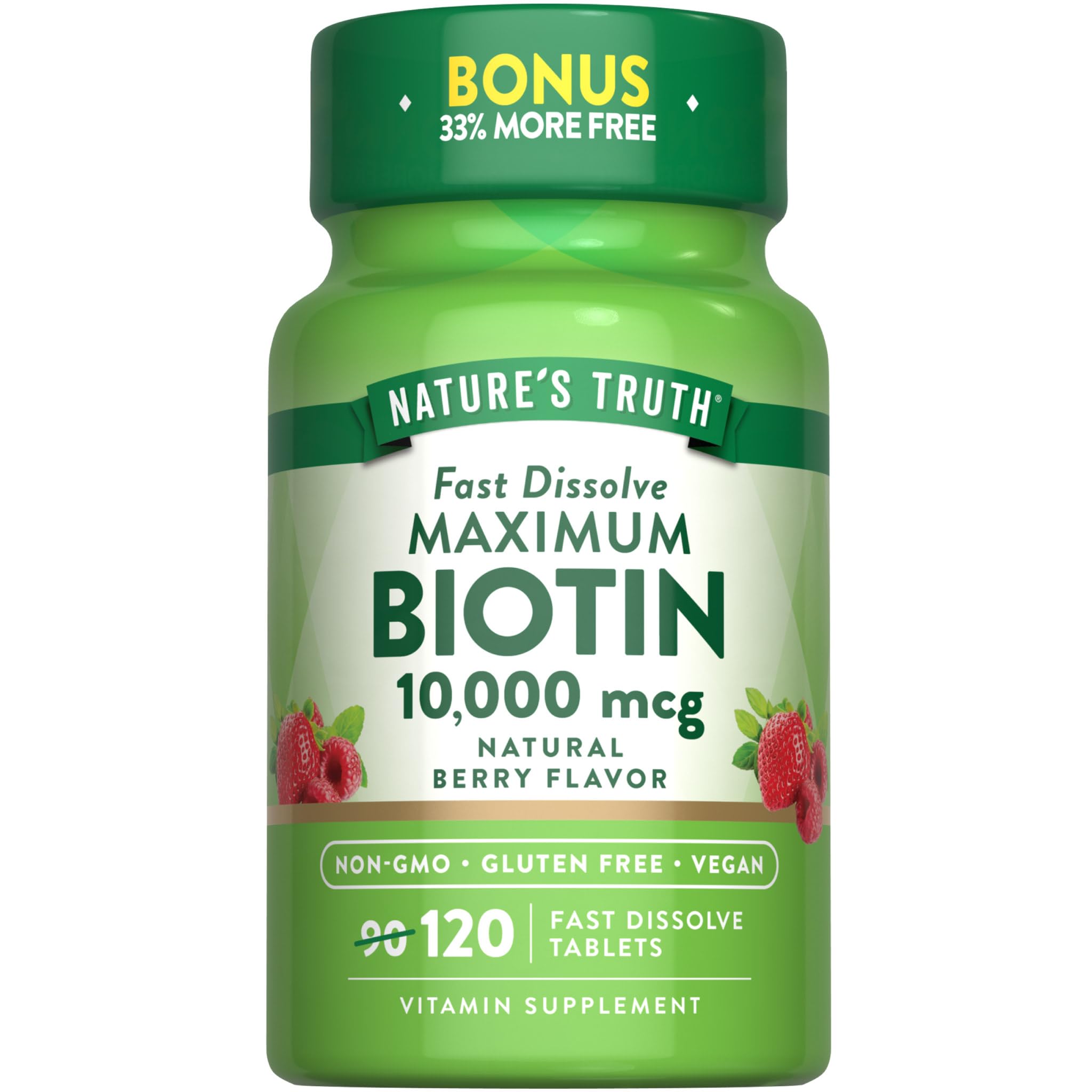 Nature's Truth Biotin 10000mcg | 120 Fast Dissolve Tablets
