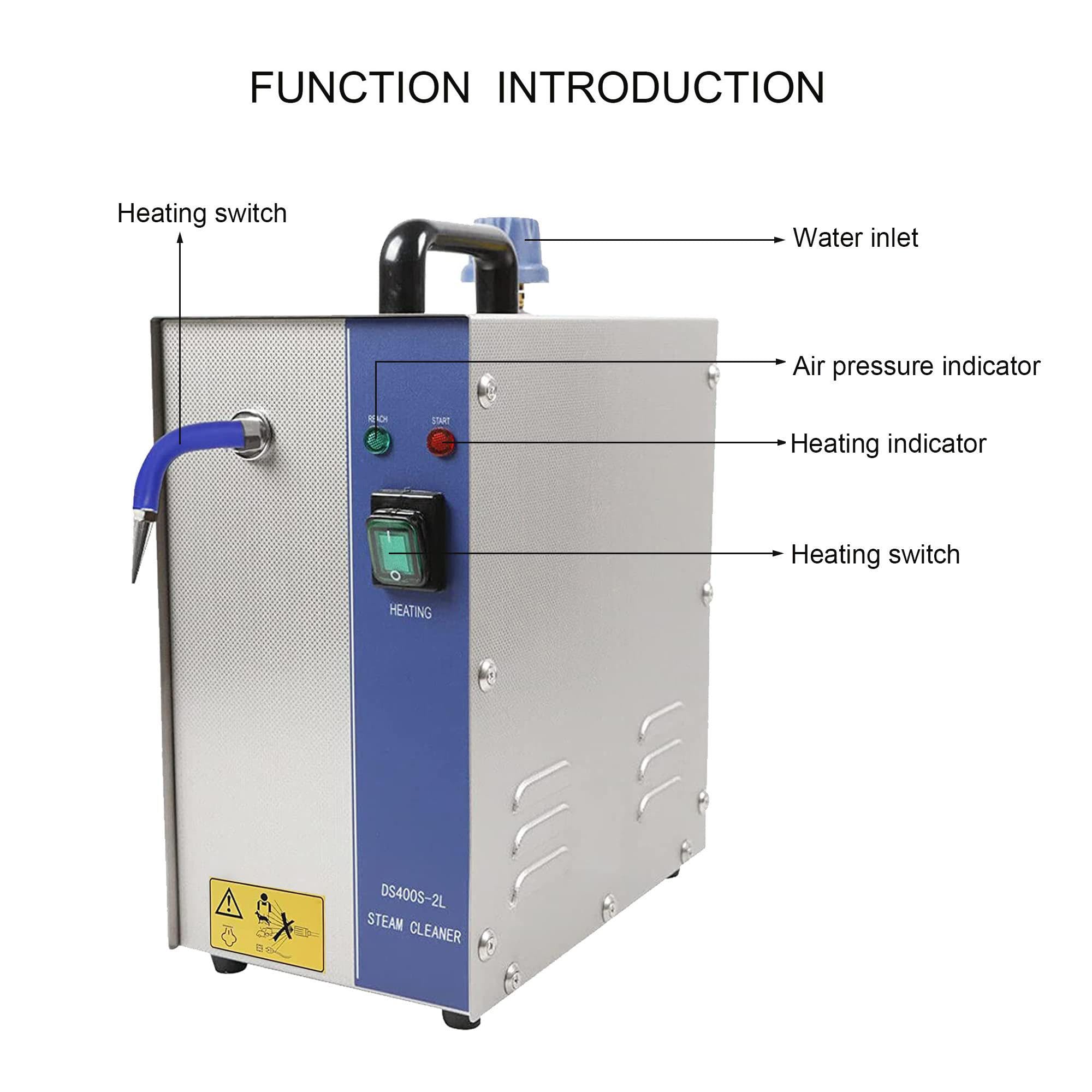 2L/4L Jewelry Cleaner Steam Cleaning Machine, 1300W/2200W Professional Steam Cleaner for Gold Sliver Jewelry, 135℃ Steam Temperature, for Jewelry Studios and Jewelry Repair Shop,2L