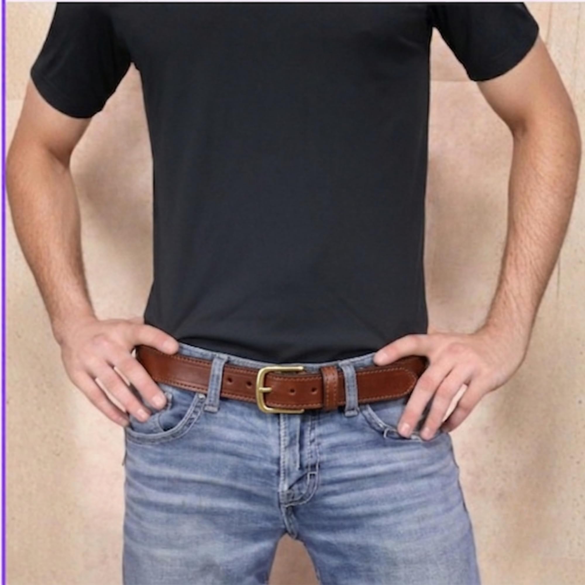 Versteckter Geldgürtel für Reisen für Herren, Echtledergürtel mit versteckter Reißverschlusstasche und geheimer Aufbewahrung, Braun, 56" (Waist 54), Modern
