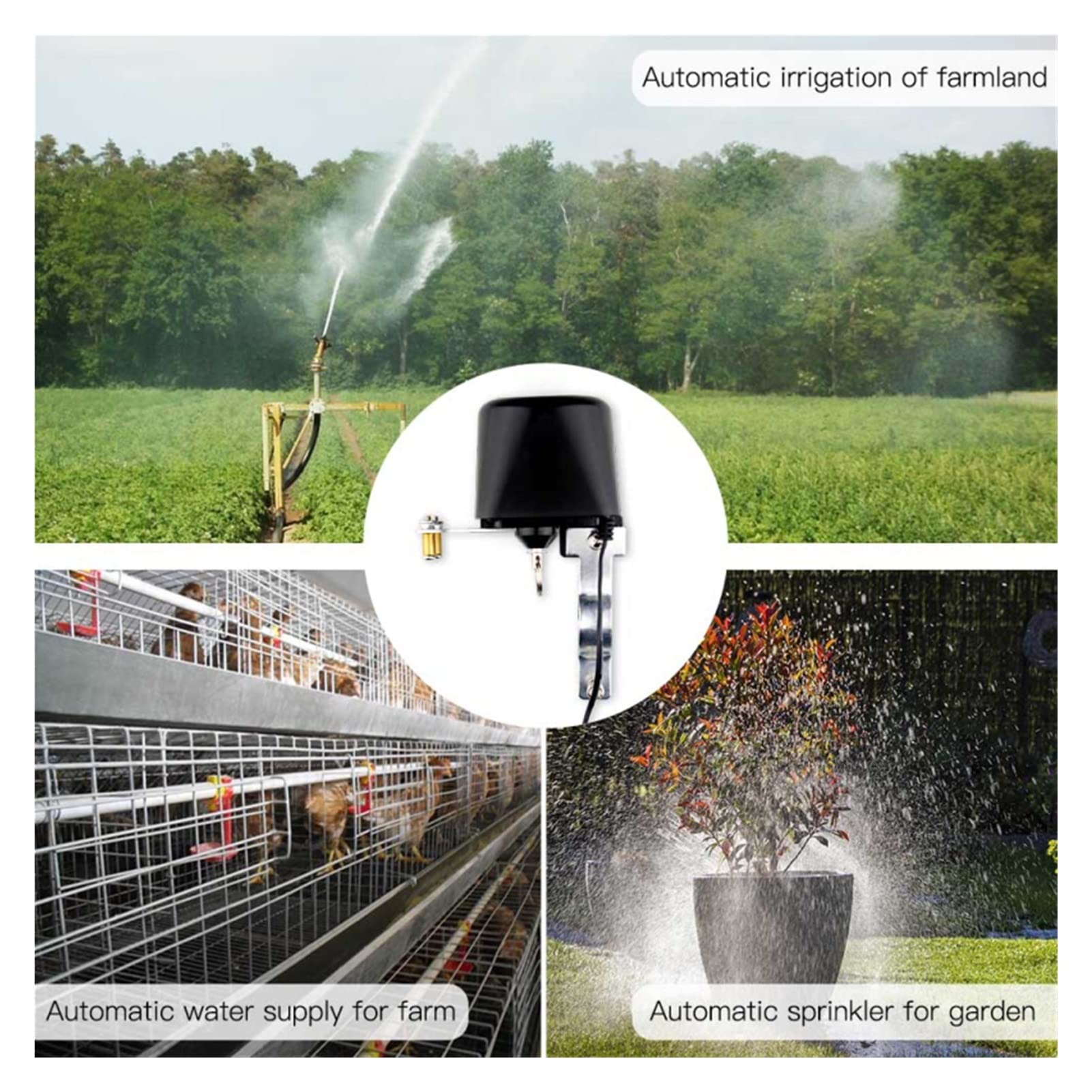 Válvula de agua inteligente Cierre la válvula de agua Controlador de válvula de gas Wifi Válvula de agua inteligente Cierre el control de la aplicación Trabajo automático con sensor de agua Control