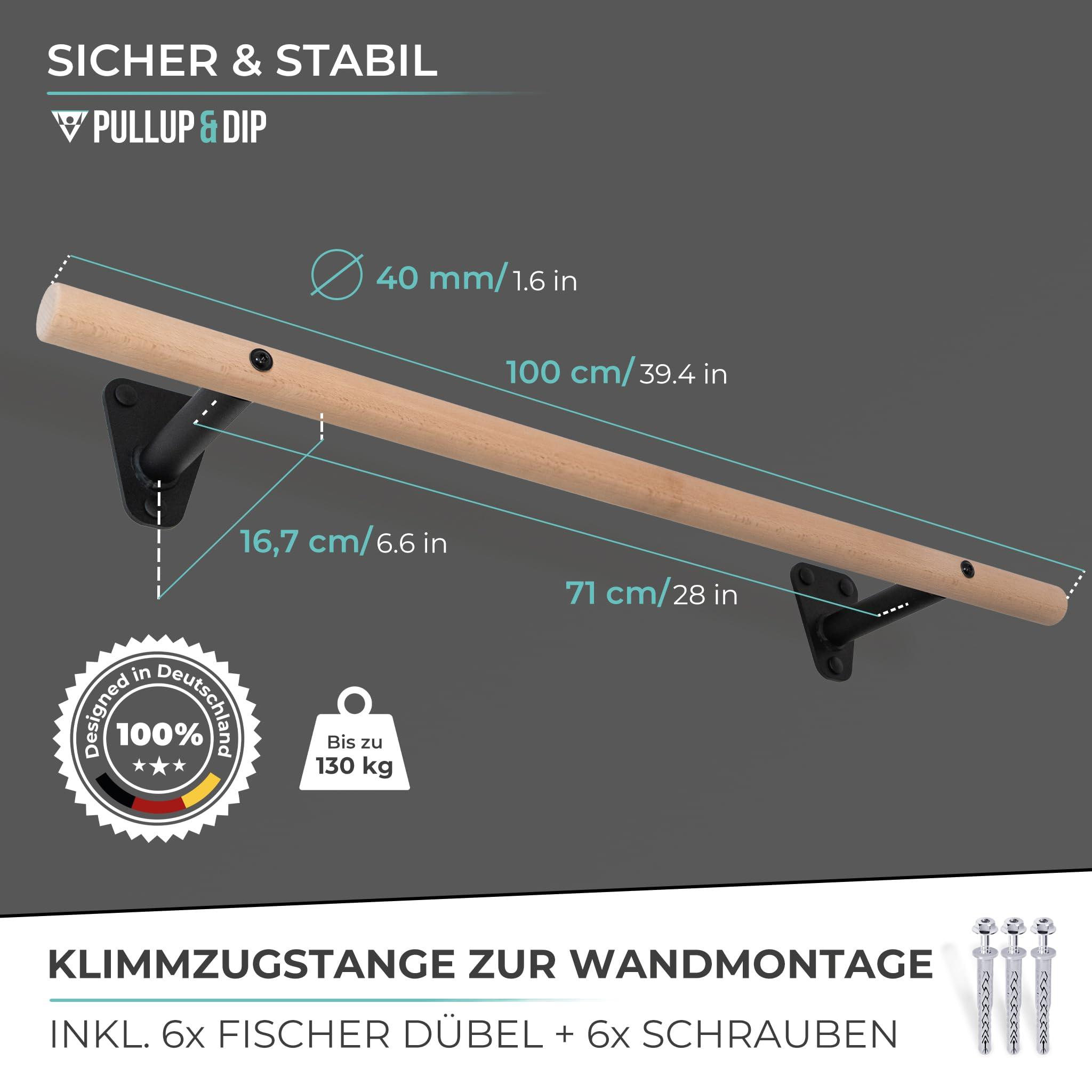 Klimmzugstange zur Wandmontage über dem Türrahmen