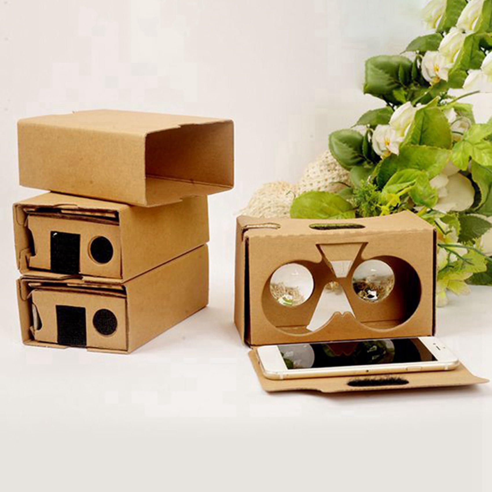 Occhiali 3D 12PZ per Cardboard V2 VR 4.5-6 Pollici Smartphone + Archetto