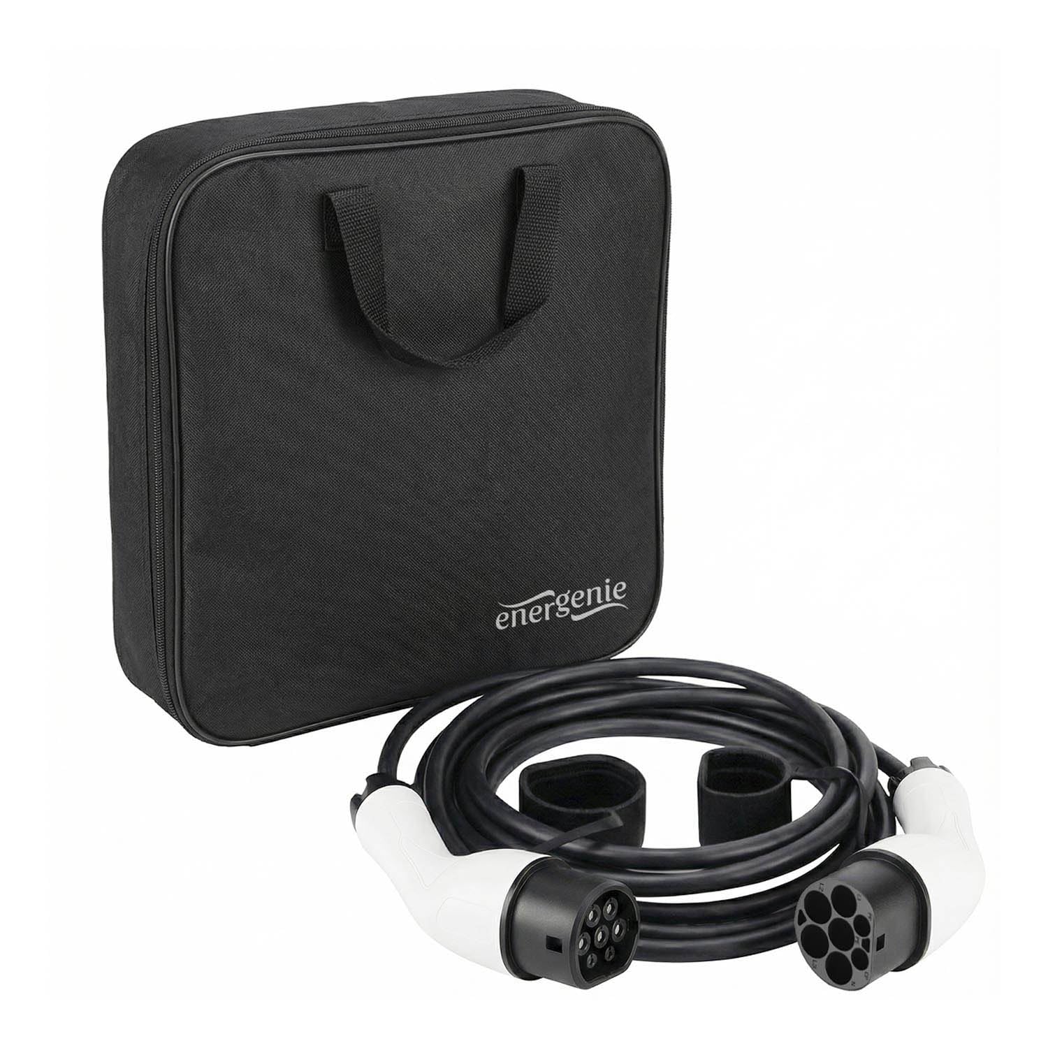 Energenie EV-Ladekabel 11 kW 16 A 3-phasig, 4 m | Mennekes Typ 2 Stecker auf Kupplung | IP67 Spritzwassergeschützt