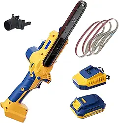 MaxMore Lixadeira de arquivo sem fio compatível com bateria DeWalt 20V MAX, ferramenta elétrica de lixadeira de cinto com 6 velocidades, cinto de 1/2 x 45.7 cm, bateria de 2 Ah e carregador, para