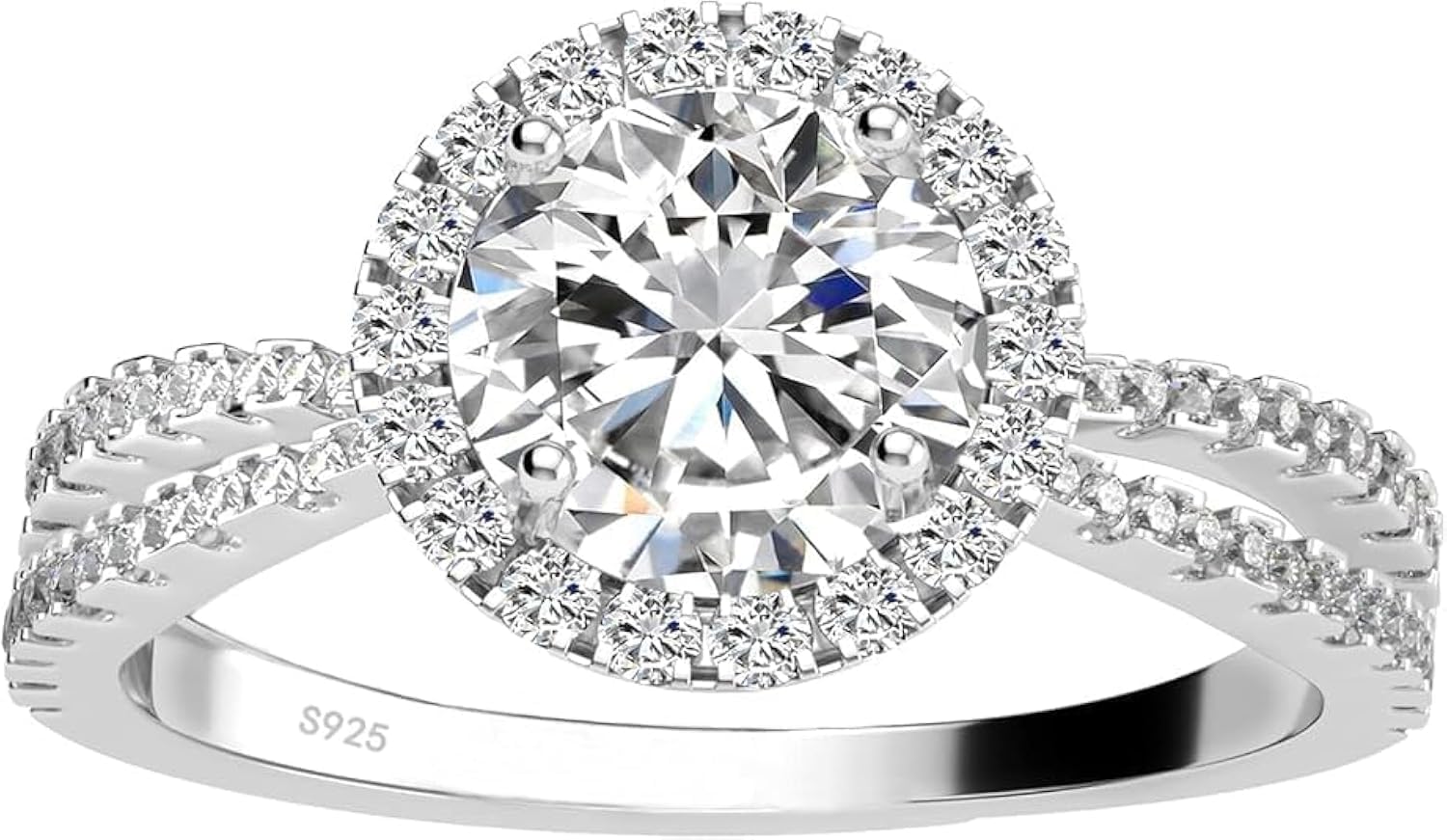 Engagement Rings for Women Wedding Promise Ring - Sterling Silver Rings for Women 1 Carat D Color VVS1 Pear Shaped Crushed Ice Diamond, 18K White Gold Plating Women's Diamond Rings Ideal Gift for Her