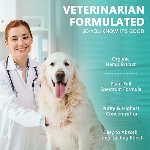 Miniatura 10 de Aceite de cáñamo de máxima potencia para perros y gatos  Ayuda a la ansiedad de las mascotas, estrés, dolor, inflamación, artritis, agresivo,