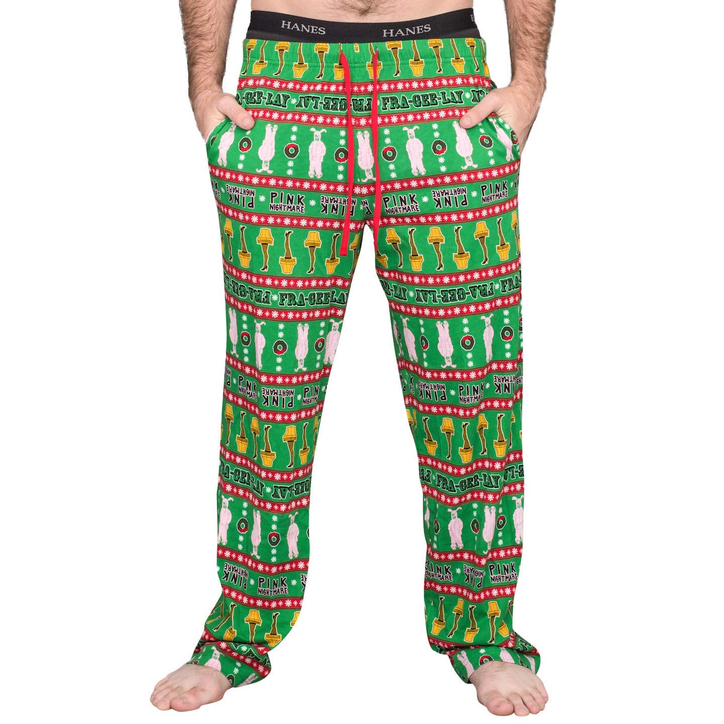 UnderbossA Christmas Story Major Award Leg Lamp Pink Nightmare Green Lounge Pants