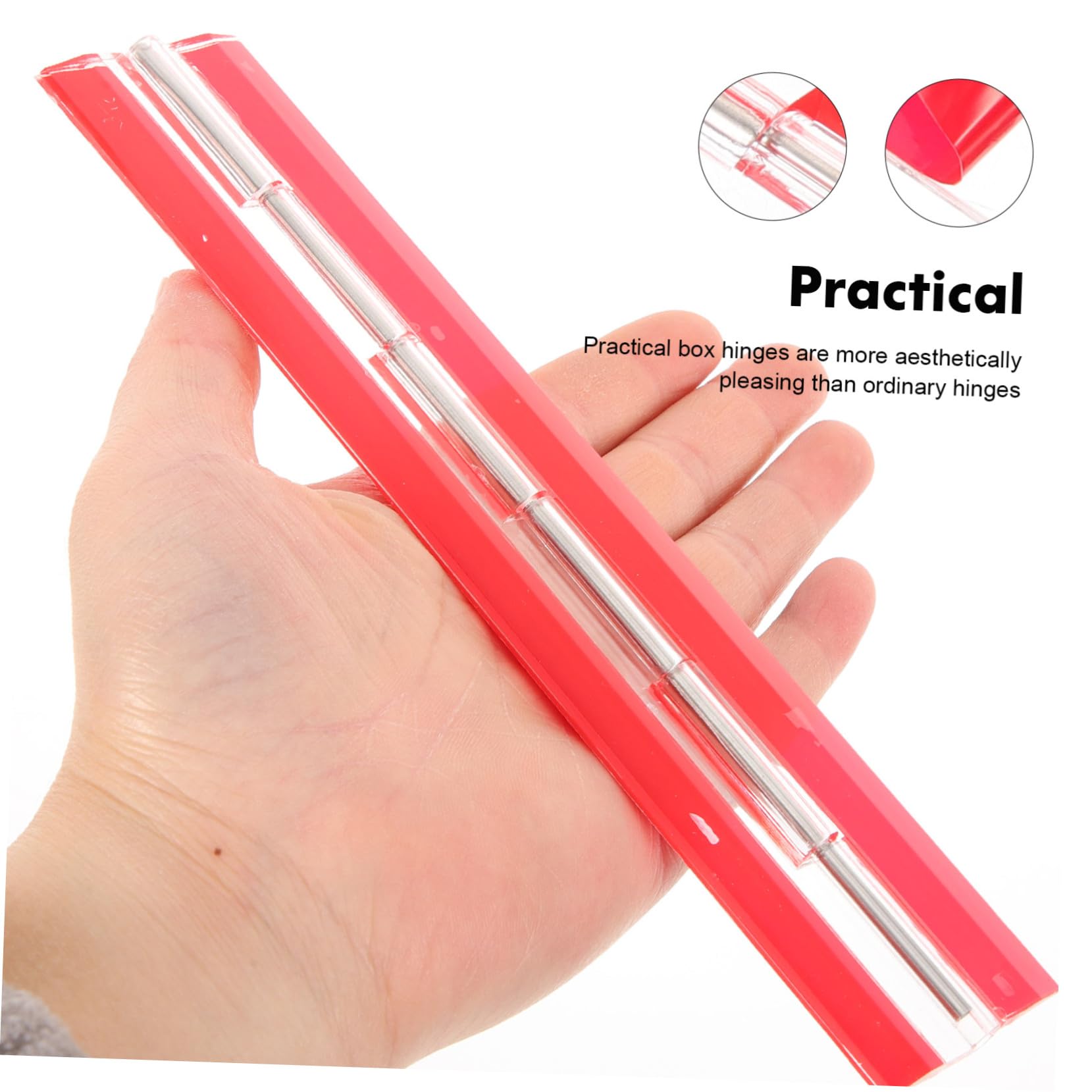 WOONEKY Self-Adhesive Hinge Decorative Hinges Door Mini Hinges Crafts Hinge Self Adhesive Hinges Clear Cabinet Hinge Hinges for Crafts Display Stand Hinge Transparent Hinge Stainless Steel