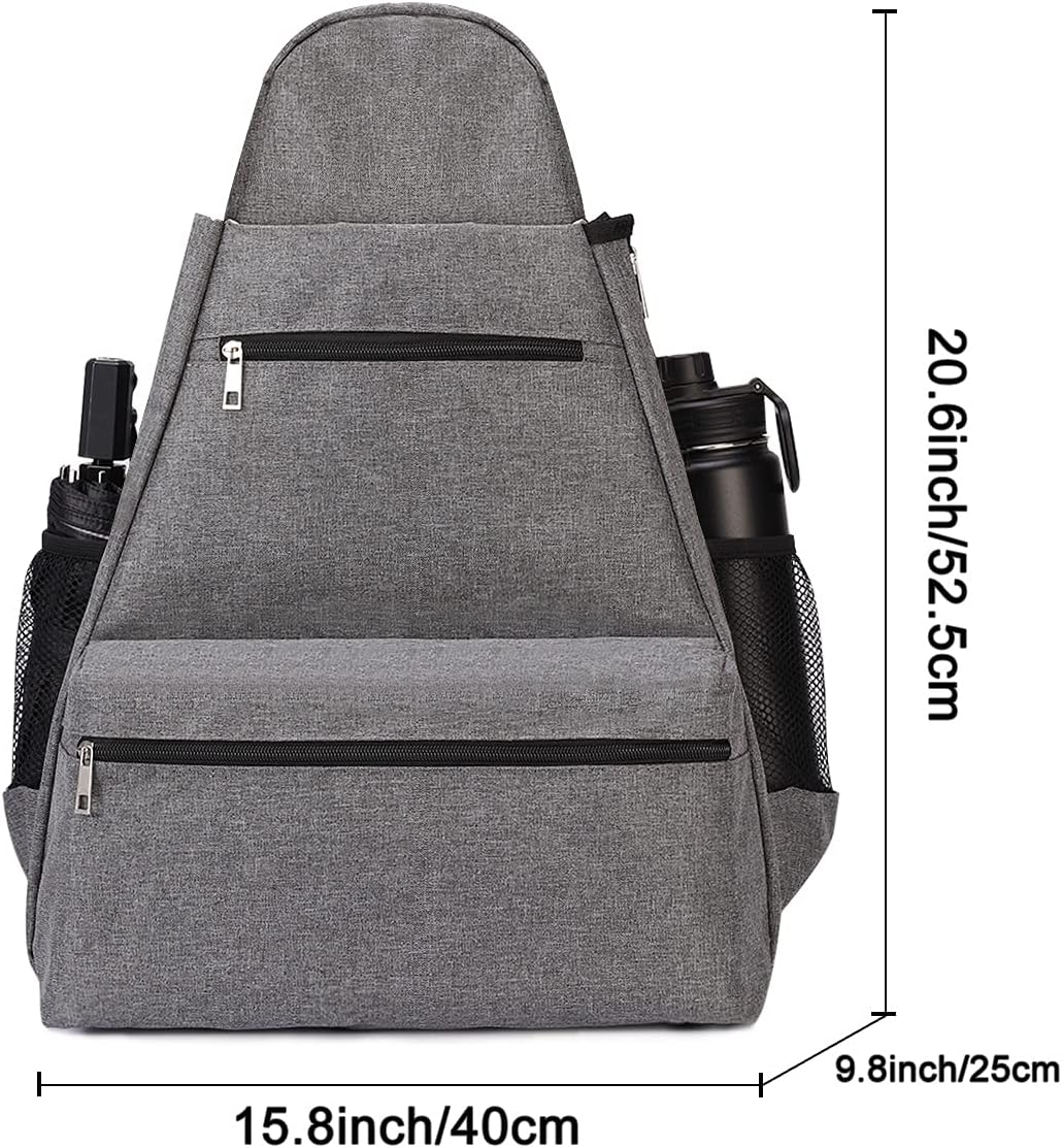 shiningwaner Tennis Bags Tennis Backpack with Shoe Compartment Shoe Bag for Men and Women, Holding Tennis/Badminton/Squash Racket, Pickleball Paddles and Other Accessories, Grey : Sports & Outdoors