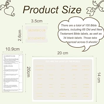Acidea Bible Tabs for Study Bible, 100pcs Thickened Laminated Gold Foil Embossed Lettering Bible Tab, Catholic Bible Tabs, Bible Study Supplies for Women Men, Bible Book Tabs