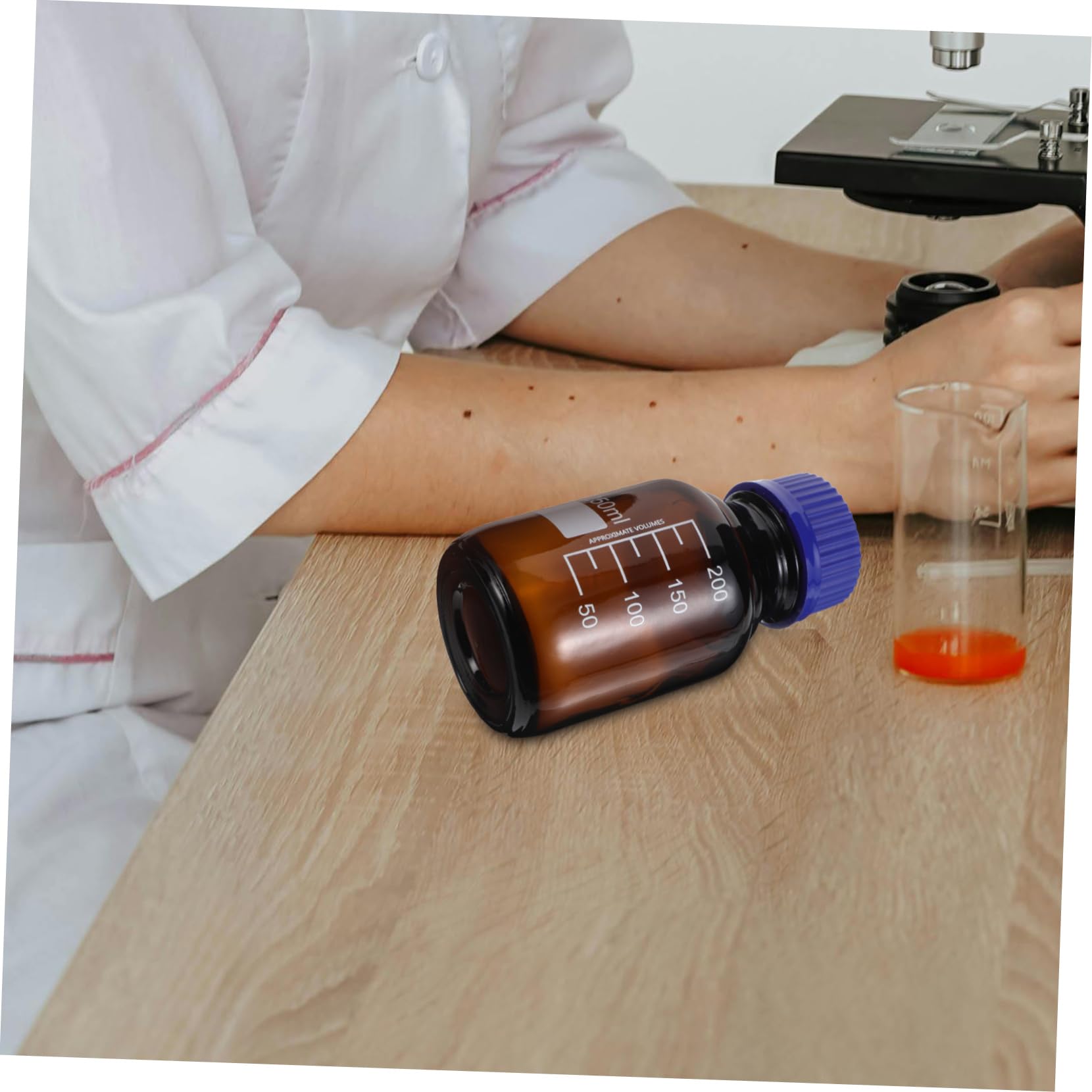 PRETYZOOM 3pezzi Bottiglia Reagenti in Vetro Piccola Bottiglia Per Conservazione Liquidi Contenitore Da Laboratorio Con Tappo Sigillato e Graduazioni Chiare