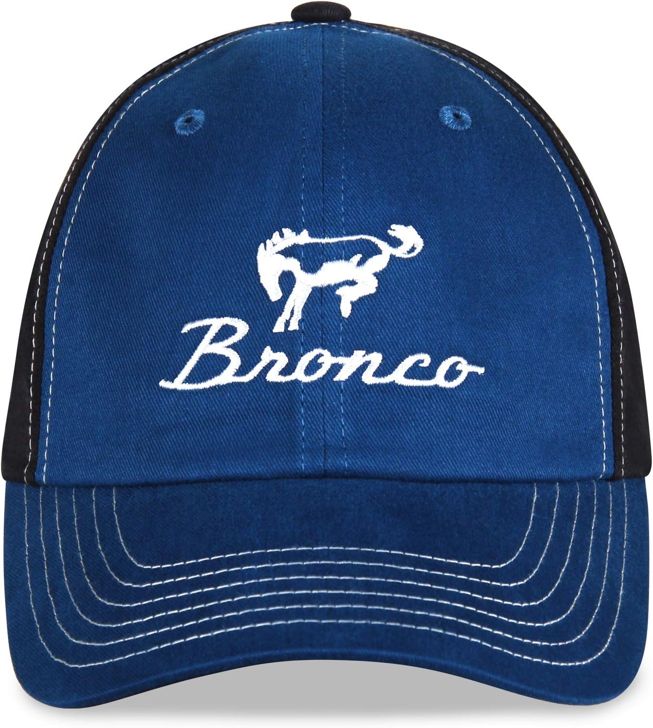 Adult Bronco by Ford Blue Front and Black Back Embroidered Baseball hat/Cap with Adjustable Closure - Image 2