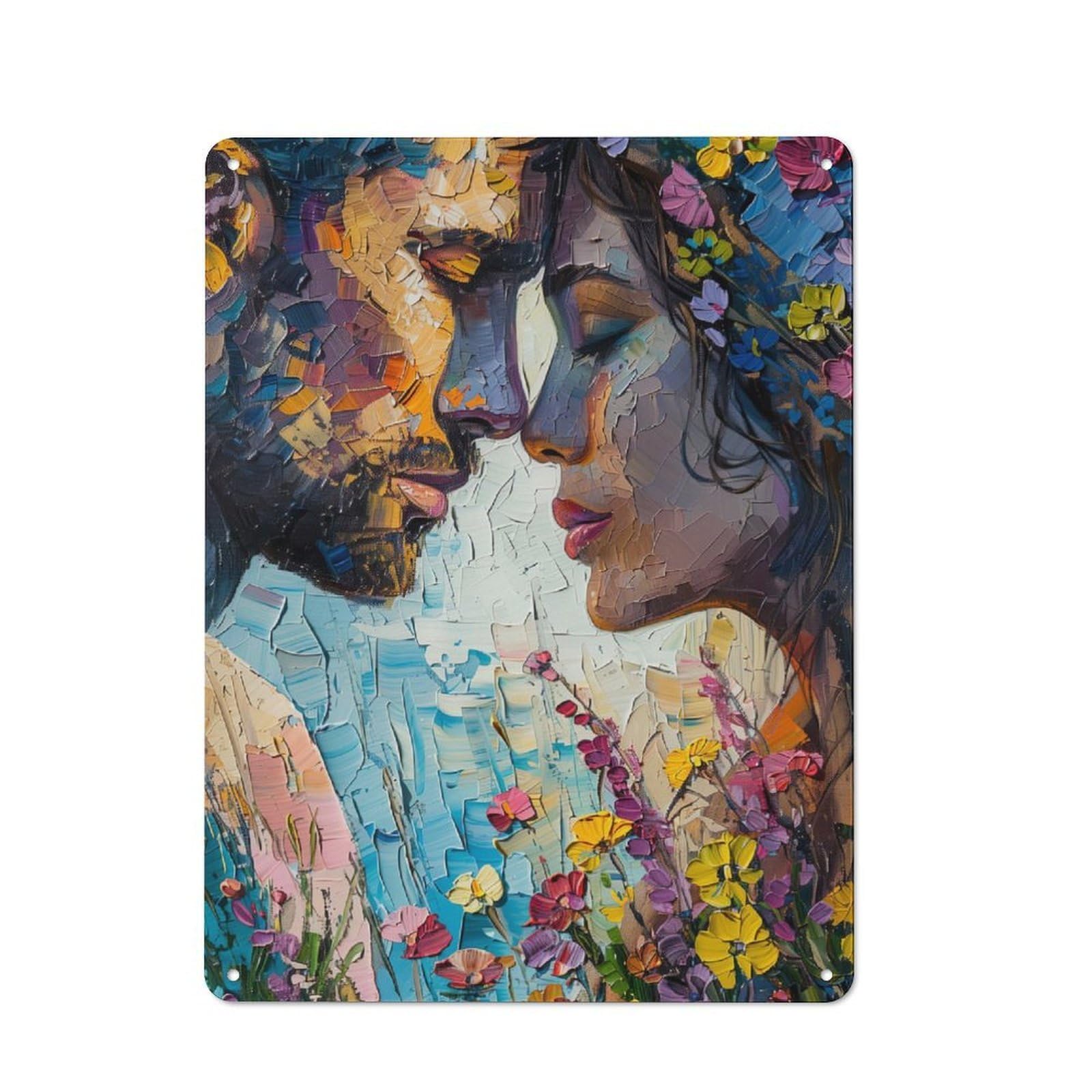 Junmoney Love In Spring Tin Wall Plaque 40X30cm With For Man Cave Or Games Room, A New Home Present For Leisure-Room Decor Enthusiasts
