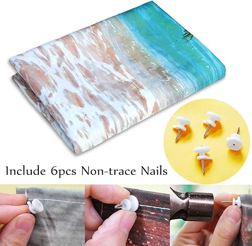 Miniatura 6 de LB Tapiz de invierno para colgar en la pared, moderno tapiz de pared de bosque nevado para ventana blanca exterior, tapiz de pared para dormitorio,