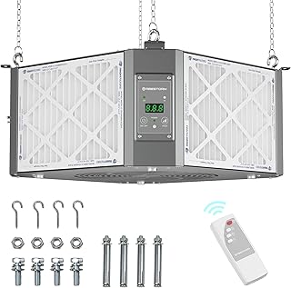 ABESTORM 360 Degree Intake Air Filtration System for Woodworking, 1350 CFM Hanging Dust Collector, Air Filter for Shop Garage WorkShop, DecDust 1350