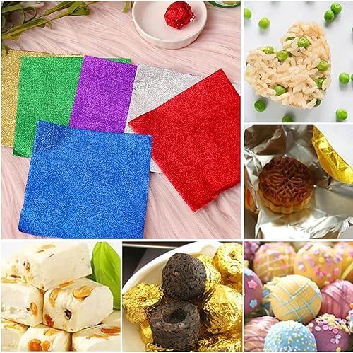 Miniatura 7 de 600 envoltorios de caramelo de aluminio, 4 x 4 pulgadas, paquete cuadrado para embalaje de dulces de chocolate