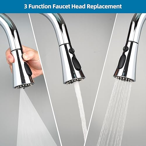 Miniatura 4 de Reemplazo universal de cabezal de grifo de cocina con 15 adaptadores compatible con grifo Kohler/Moen/Delta, cabezal rociador de grifo de fregadero