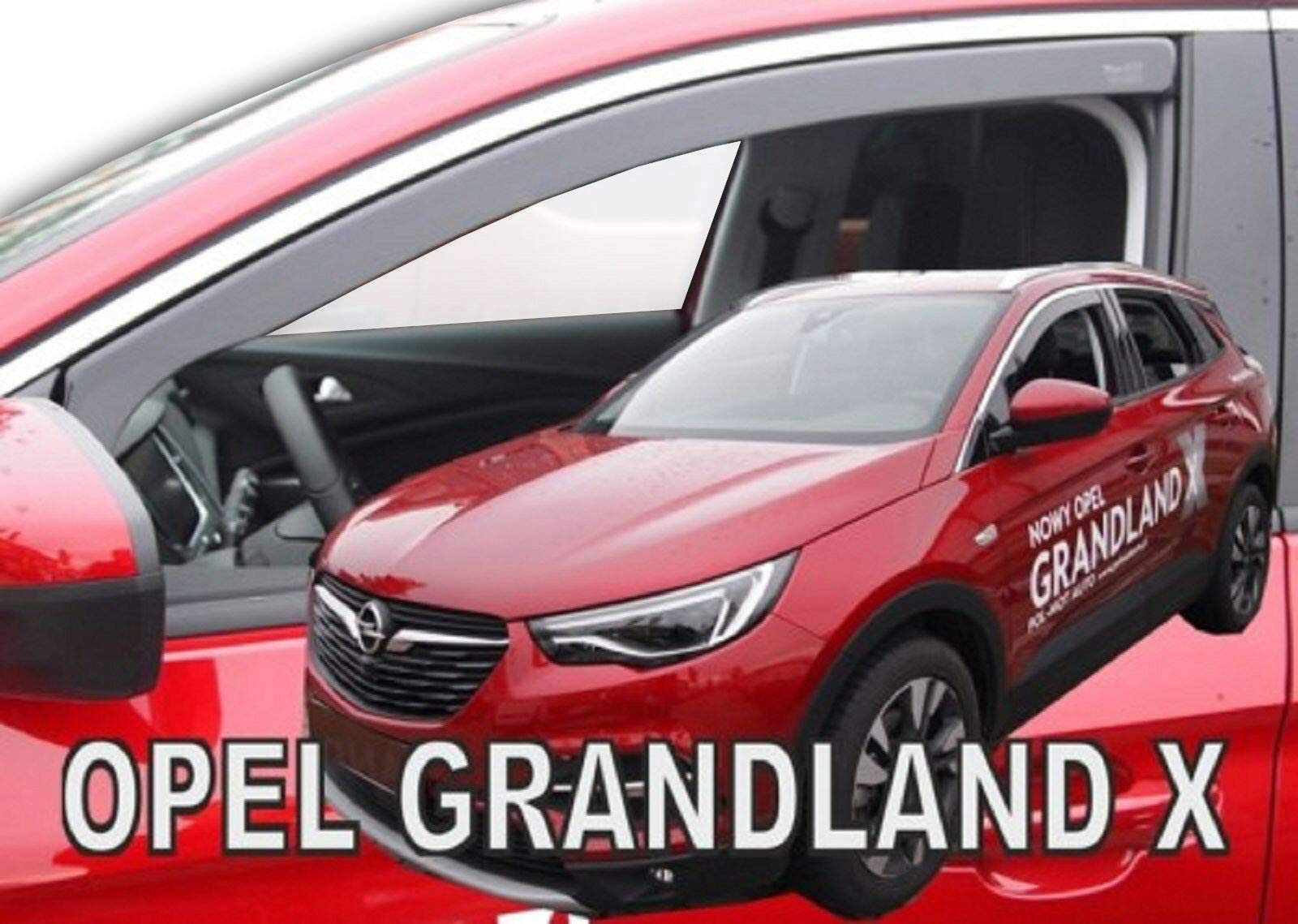 J&J AUTOMOTIVE Deflettori d'Aria per Opel Grandland X 2017-2024, Set da 2 Pezzi, Nero Fumé Oscurato Heko